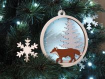 BOULE RELIEF EN BOIS RENARD HIVER ENCHANTE