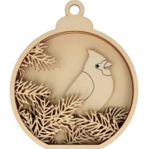 BOULE RELIEF XMAS BERRIES CARDINAL