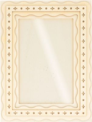 CADRE BOIS MOTIF ETOILE ET POINT