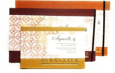 Carnet aquarelle SENNELIER spiral� 20 feuilles, 300g - 20x40cm