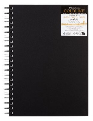 CARNET GOLDLINE CLAIREFONTAINE A4 SPIRAL� 50F BLANC 140G PORTRAIT