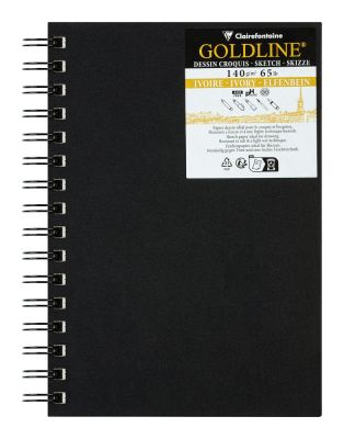 CARNET GOLDLINE CLAIREFONTAINE A5 SPIRAL� 40F IVOIRE 140G PORTRAIT