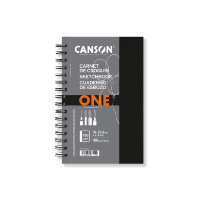 CARNET SPIRALE ONE SKETCH BOOK CANSON 14X21.6 100G 160 PAGES