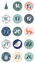 CHIFFRES AVENT RONDS  WOODSY CHRISTMAS 