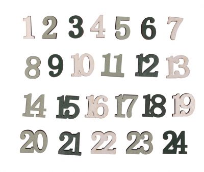 CHIFFRES CALENDRIER AVENT BOIS EUCALYPTUS