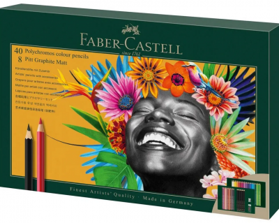 COFFRET 50 Pi�ces - 40 POLYCHROMOS - 8 GRAPITE MATT - GOMME & TAILLE CRAYON