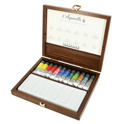 COFFRET AQUARELLE EXTRAFINE SENNELIER 10ml 12 TUBES