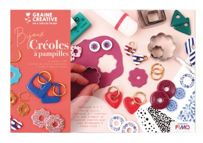 COFFRET BIJOUX FIMO CREOLES A PAMPILLES