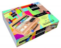 COFFRET BOIS \ LA GOUACHE\  SENNELIER 15 TUBE EXTRA-FINE 21ML 