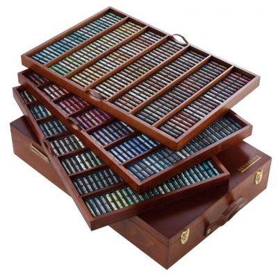 COFFRET BOIS 525 PASTELS A L\'ECU SENNELIER