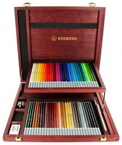 COFFRET BOIS 60 CRAYONS FUSAINS PASTELS CARBOTHELLO  