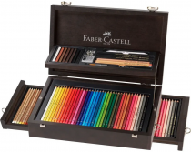 COFFRET BOIS COLLECTION BEAUX ARTS FABER CASTELL 