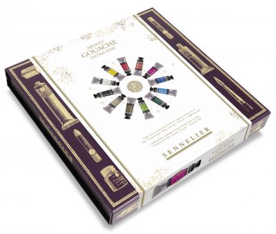 COFFRET MAGN�TIQUE 12 TUBES DE GOUACHE 10ML SENNELIER + ACCESSOIRES 