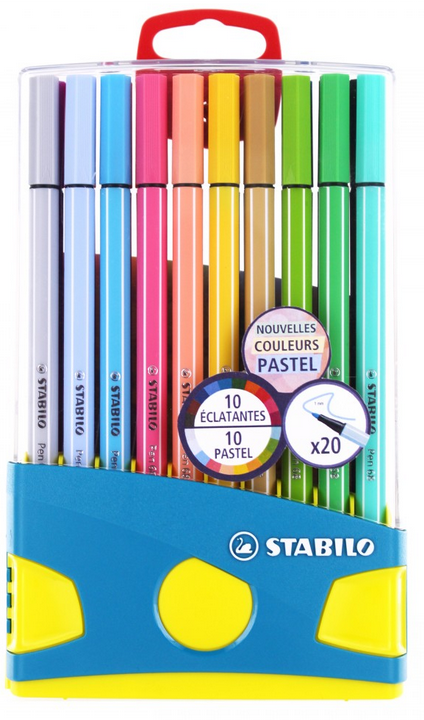 ColorParade 20 feutres de dessin STABILO Pen 68 boîtier turquoise