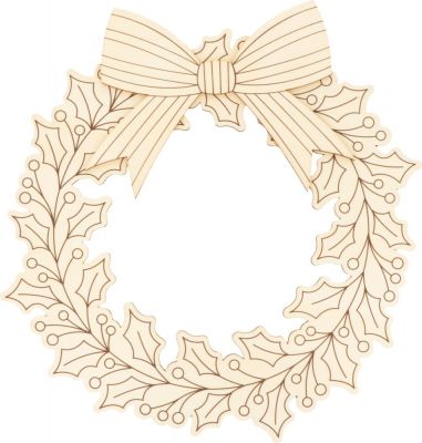 COURONNE BOIS NOEL SANTA BABY