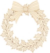 COURONNE BOIS NOEL SANTA BABY