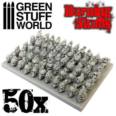 Cr�nes Humains Br�lants en r�sine X 50