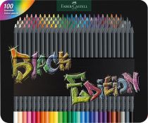 CRAYONS COULEURS BLACK EDITION BOITE METAL X 100 FABER CASTELL