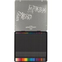 CRAYONS COULEURS BLACK EDITION BOITE METALLIQUE X 24 FABER CASTELL