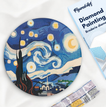 DIAMOND PAINTING SUR DISQUE EN BOIS NUIT &Eacute;TOIL&Eacute;E
