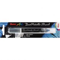 DUAL METALLIC BRUSH SILVER PENTEL ARTS
