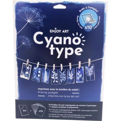 Enjoy Art Kit 10 Feuilles Cyanotype A4 + 1 plaque A4