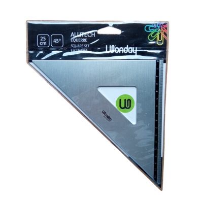 EQUERRE 45� ALUMINIUM 25CM ALUTECH