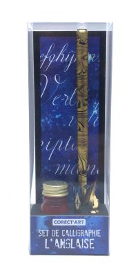 Etui encre, porte-plume et 4 plumes - anglaise