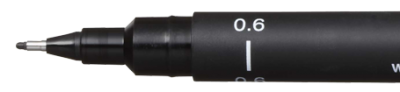 FEUTRE CALIBRE UNI PIN 0.6MM NOIR 