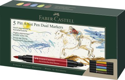 Feutres Pitt Artist Pen Dual Marker, bo�te de 5