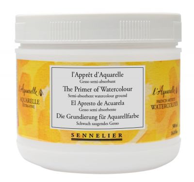 GESSO SEMI ABSORBANT AQUARELLE POT 500ML SENNELIER