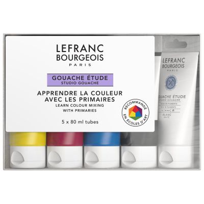 GOUACHE ETUDE LEFRANC BOURGEOIS 5X80ML SET ETUDIANT