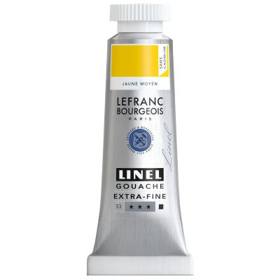 GOUACHE EXTRA-FINE LINEL 14ML JAUNE MOYEN SANS CADMIUM