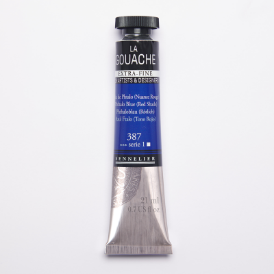 GOUACHE EXTRA-FINE SENNELIER 21ML BLEU DE PHTALO (NUANCE ROUGE) S1