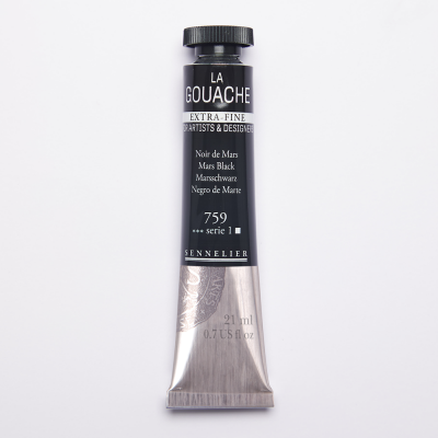GOUACHE EXTRA-FINE SENNELIER 21ML NOIR DE MARS S1