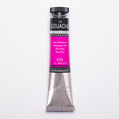 GOUACHE EXTRA-FINE SENNELIER 21ML ROSE FLUORESCENT S2