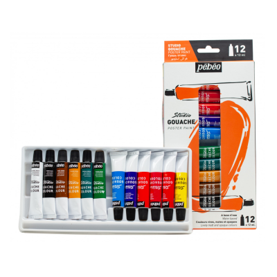GOUACHE STUDIO SET 12 TUBES 12ML PEBEO