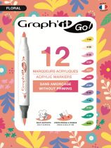 GRAPH\'IT GO SET 12 MARQUEURS ACRYLIQUE FLORAL