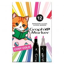 GRAPH\'IT SET 12 MARQUEURS COSY COLO