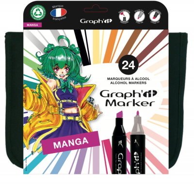 GRAPH IT SET 24 MARQUEURS MANGA