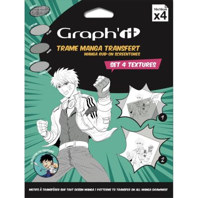 GRAPH\'IT TRAME TRANSFER MANGA 16x16 SET DE 4 TEXTURES