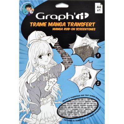 GRAPH\'IT TRAME TRANSFER MANGA A4 MOTIF BRIQUES