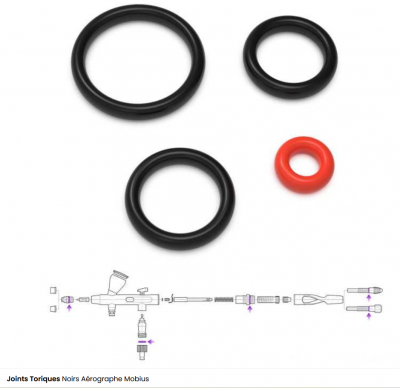 Joints Toriques Noirs A�rographe Mobius