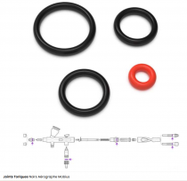 Joints Toriques Noirs Aérographe Mobius