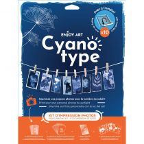 KIT 10 FEUILLES CYANOTYPE A4 ENJOY ART + 1 PLAQUE + 5 FILMS + 64 MOTIFS    