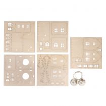 KIT EN BOIS 3 MAISONS ILLUMINEES A CONSTRUIRE