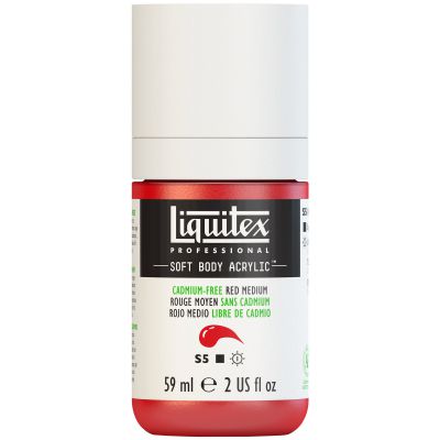 LIQUITEX SOFT BODY ACRYLIC 59ML ROUGE MOYEN SANS CADMIUM S4