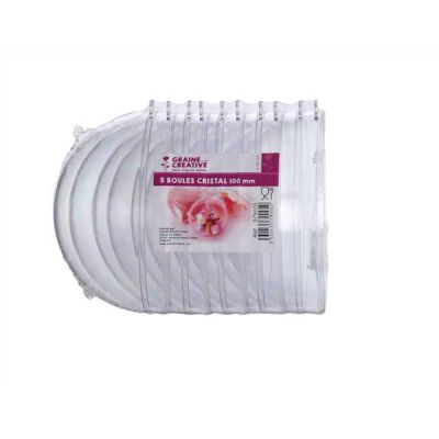 LOT 5 BOULES CRISTAL 10CM