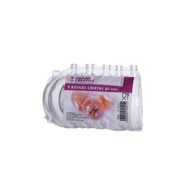 LOT 5 BOULES CRISTAL 5CM