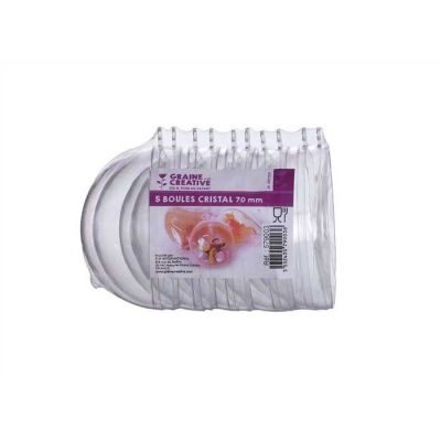 LOT 5 BOULES CRISTAL 7CM
